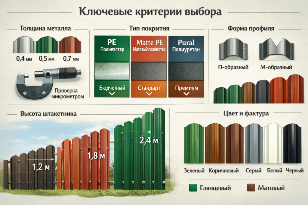 Критерии выбора штакетника